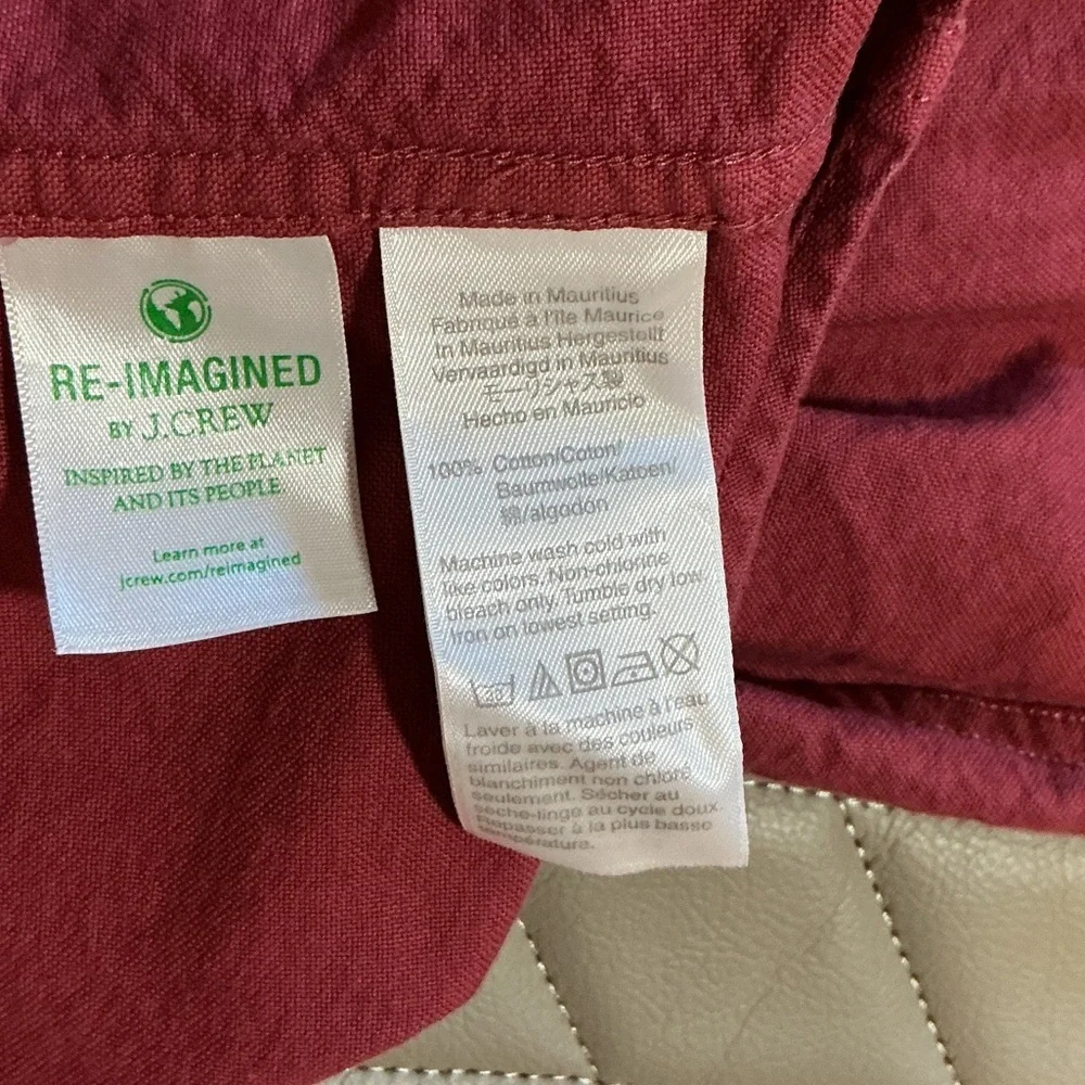 J. Crew Men's Casual Red Button-Down Shirt
